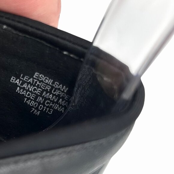 EASY SPIRIT 360 ESGILSAN BLACK LEATHER FLATS PATENT HEEL W/ ELASTIC STRAP - 7M - Picture 3 of 9